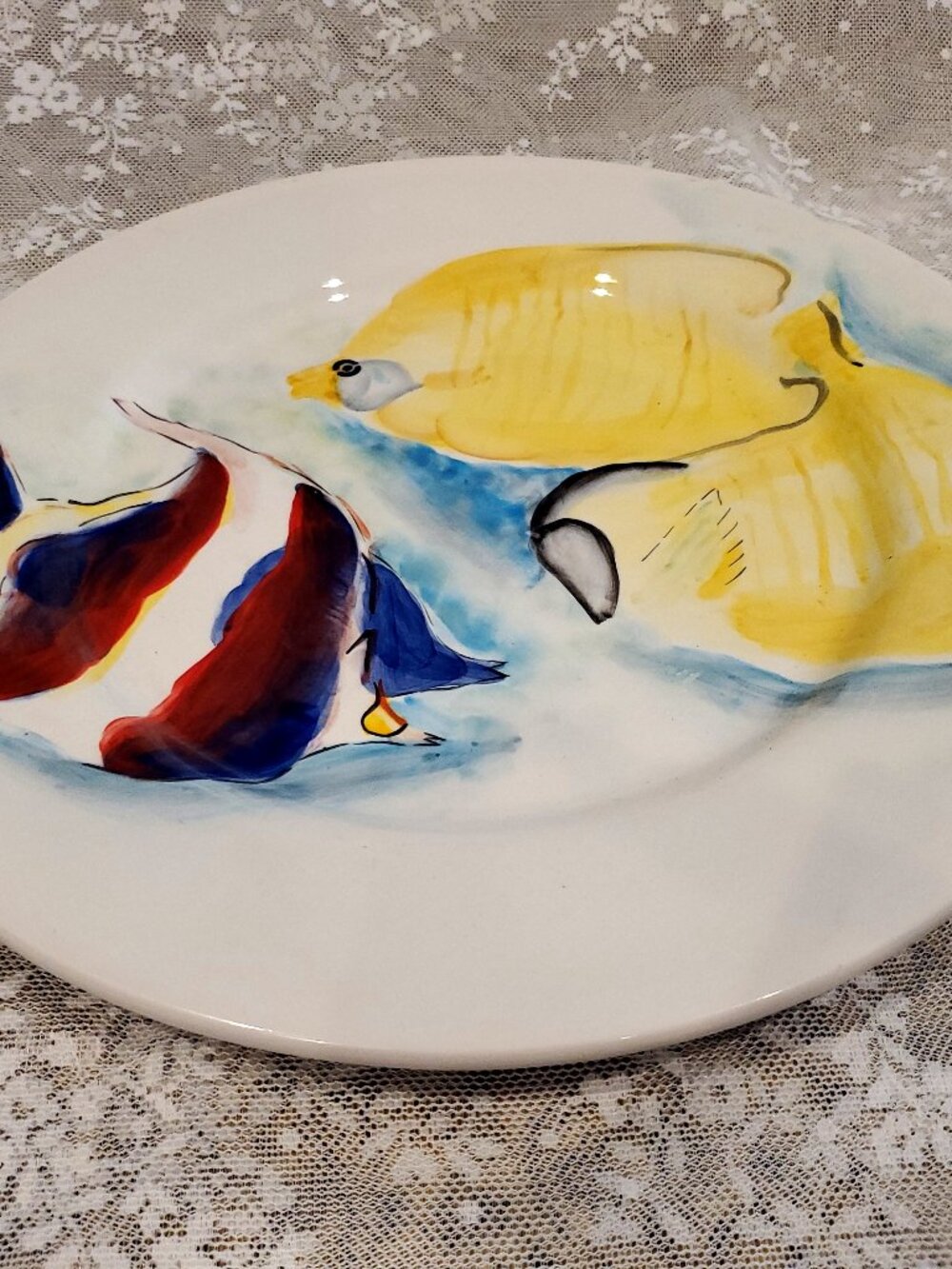 JCPenny Home Collection Large Serving/Cake/Charger  13 1/2” Round Fish Plate